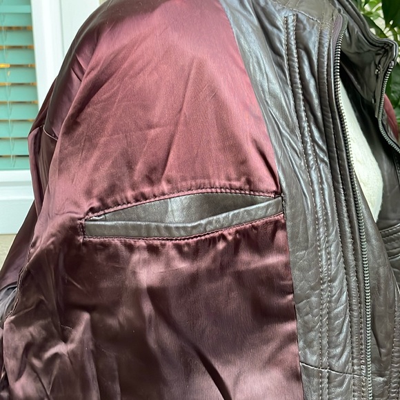 Vintage 90’s brown SAXONY leather oversized jacket - Picture 11 of 16